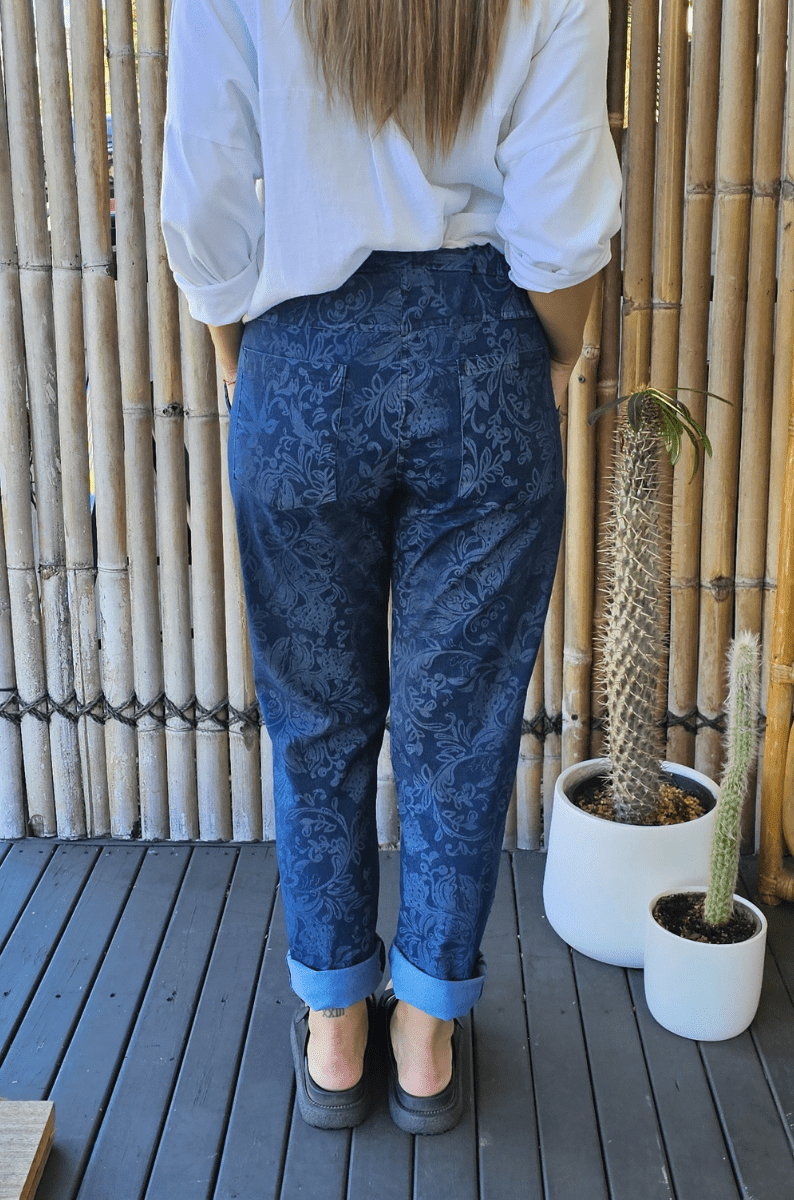 La Strada Stretch Cotton Elastane Jogger Navy.