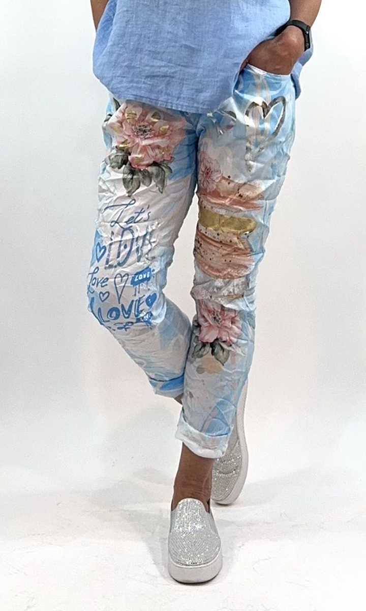 La Strada Stretch Jogger Elastane Viscose Pants Gold Leaf.