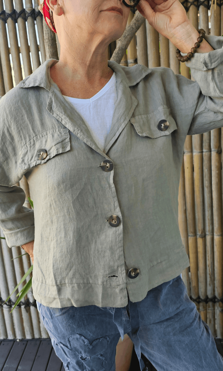 Very May Italian Linen Jacket Fango.