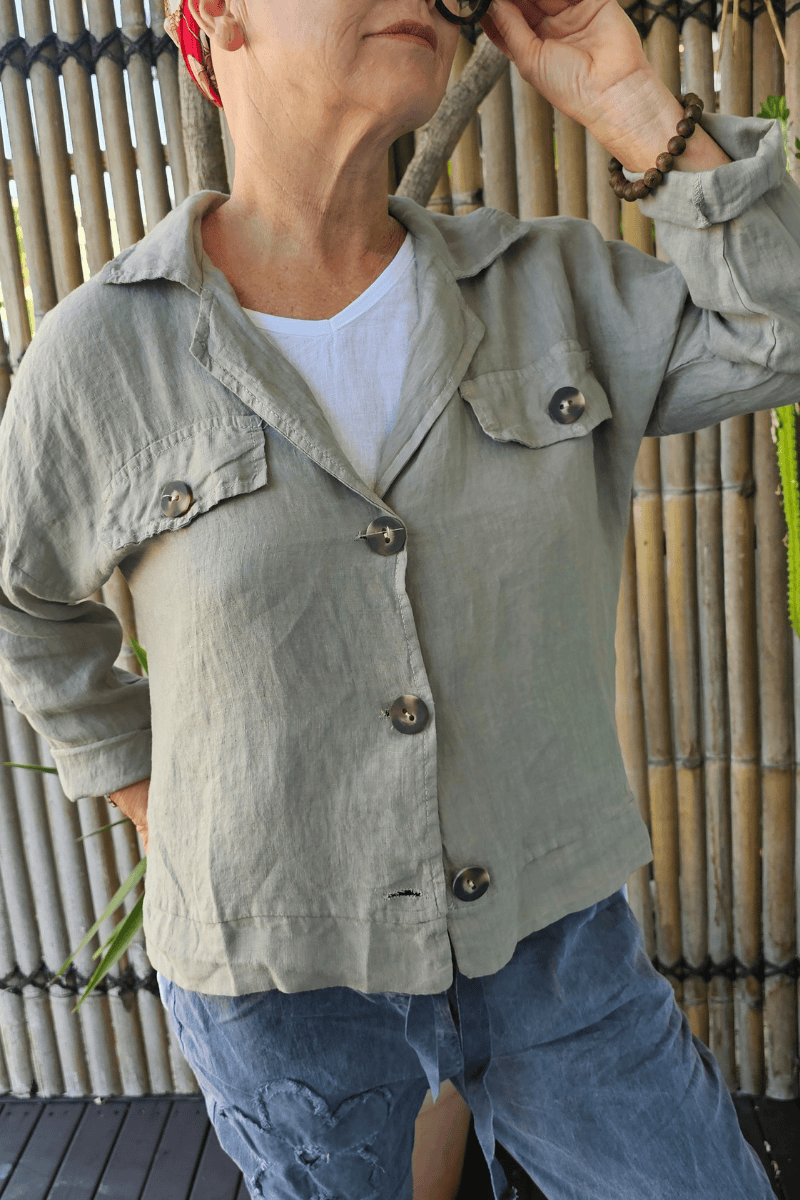 Very May Italian Linen Jacket Fango.