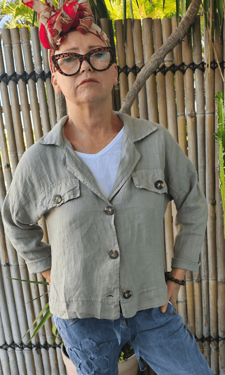 Very May Italian Linen Jacket Fango.