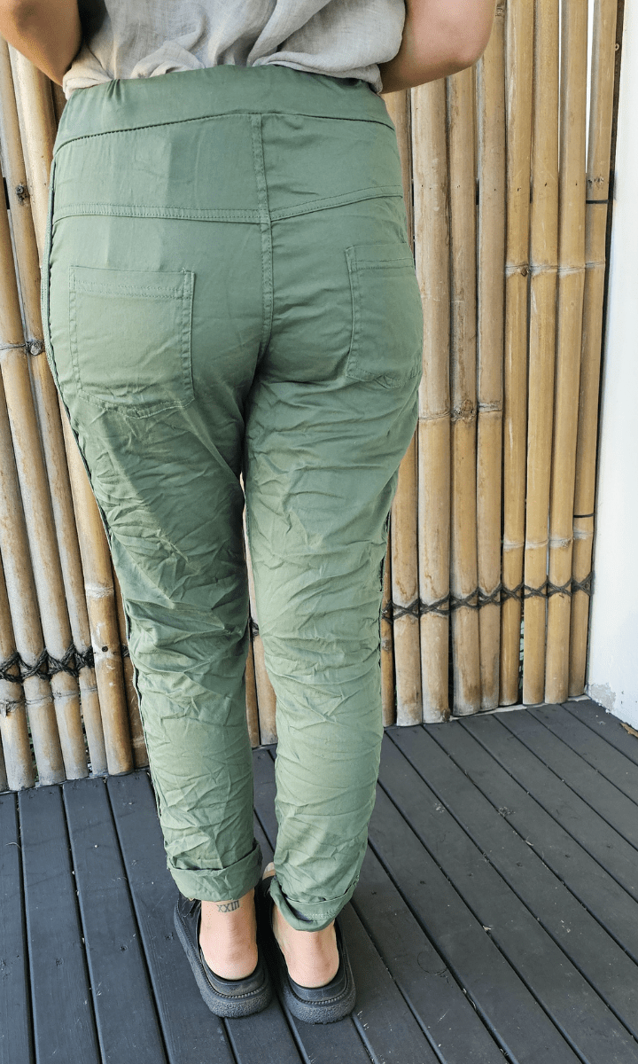 La Strada Jogger Cotton Elastane Pants - Military.