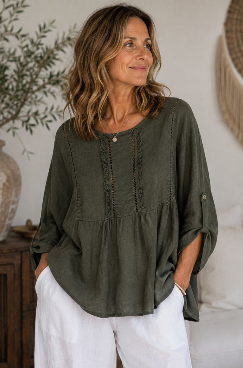 LST26-71 La Strada Linen Shirt