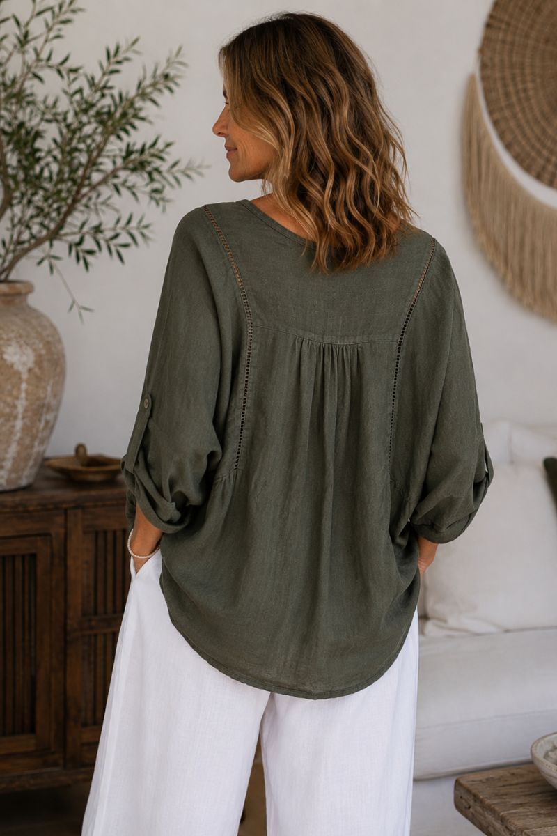 LST26-71 La Strada Linen Shirt