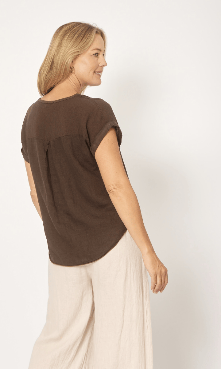La Strada Italian Linen V Neck Shirt.