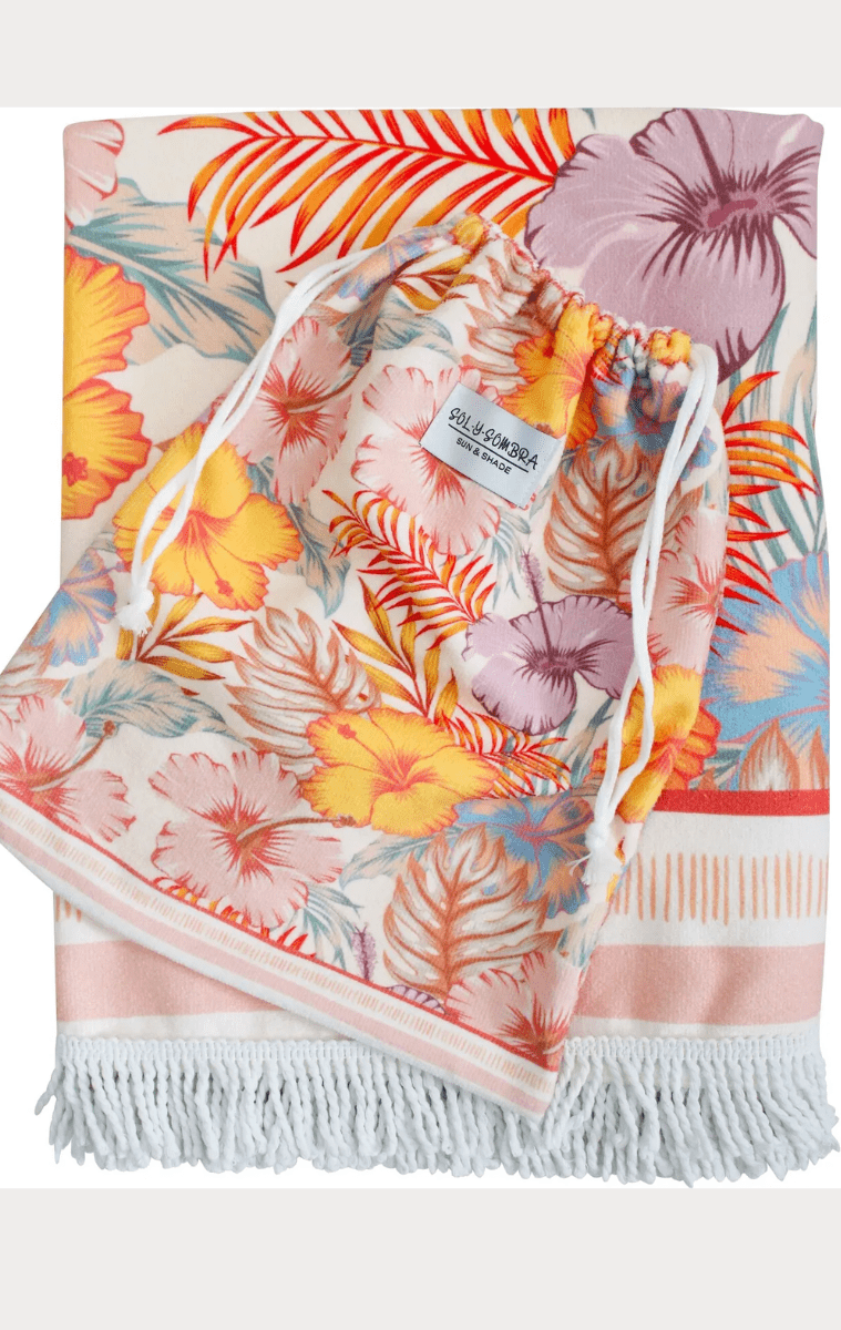 La Vida Xtra Large Sand Free Beach Towel - Hibiscus.