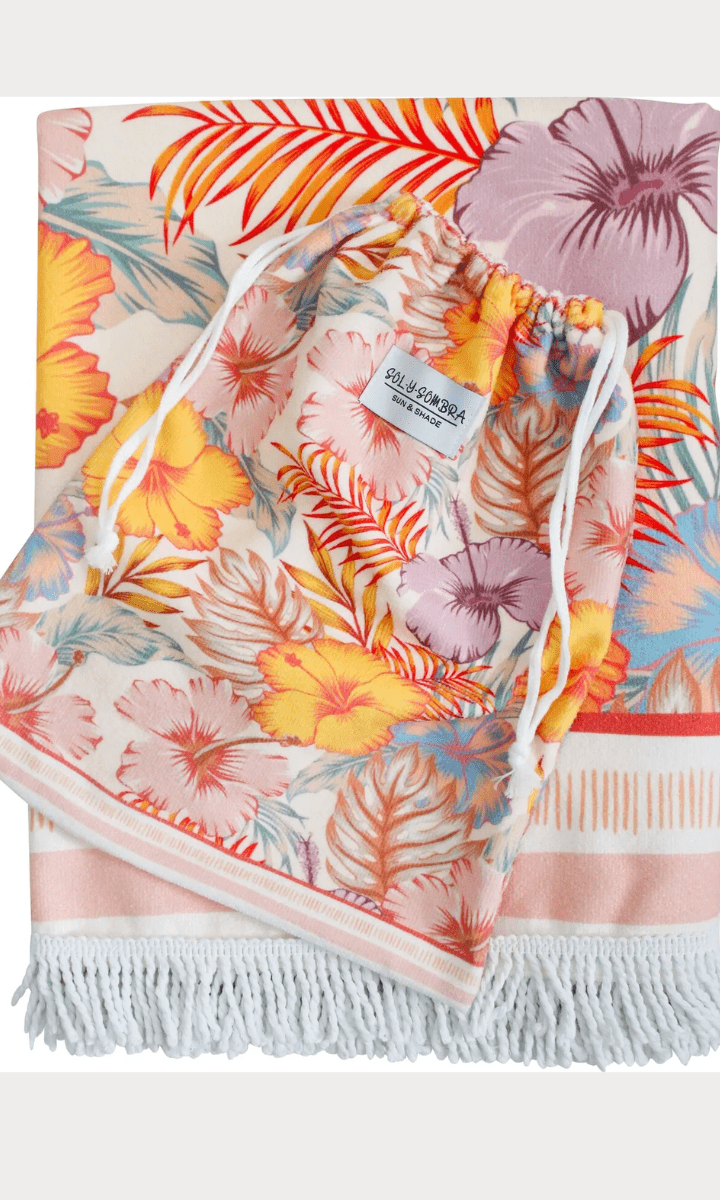 La Vida Xtra Large Sand Free Beach Towel - Hibiscus.