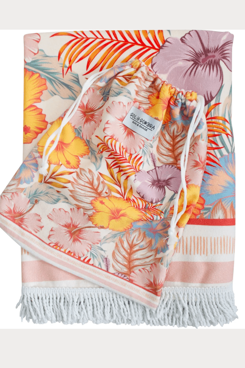 La Vida Xtra Large Sand Free Beach Towel - Hibiscus.