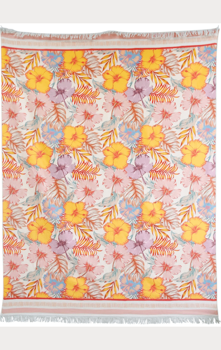 La Vida Xtra Large Sand Free Beach Towel - Hibiscus.