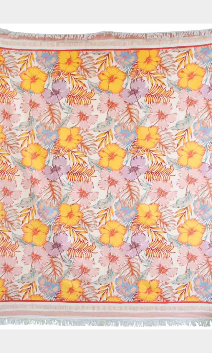 La Vida Xtra Large Sand Free Beach Towel - Hibiscus.