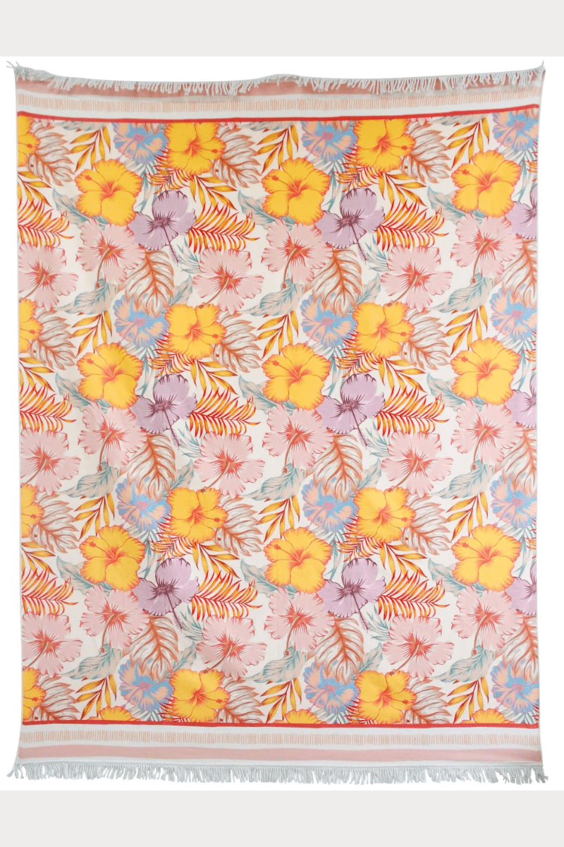 La Vida Xtra Large Sand Free Beach Towel - Hibiscus.