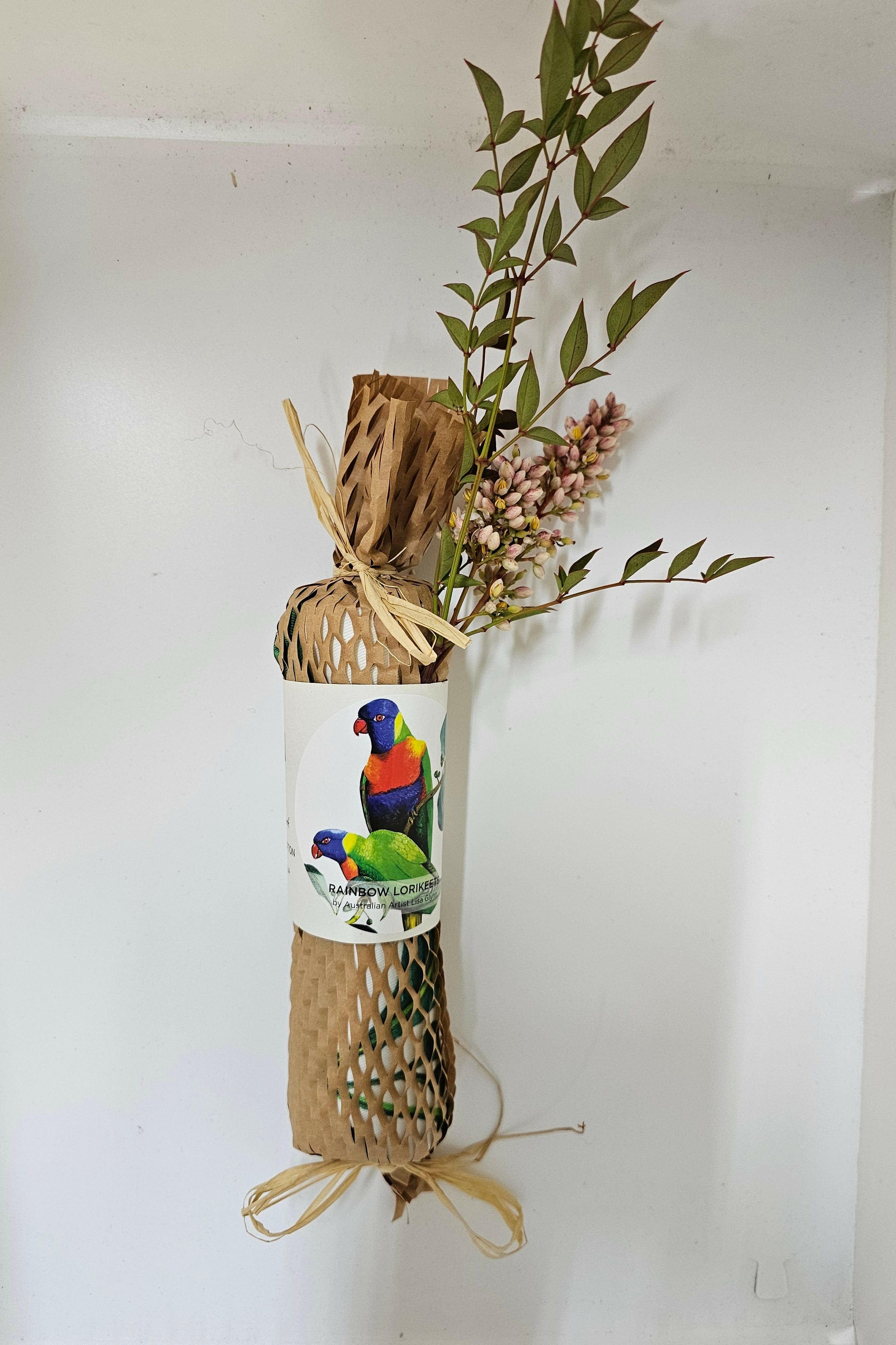 Xmas Bon Bons Wrapped Tea Towels with Australian Wildflowers.