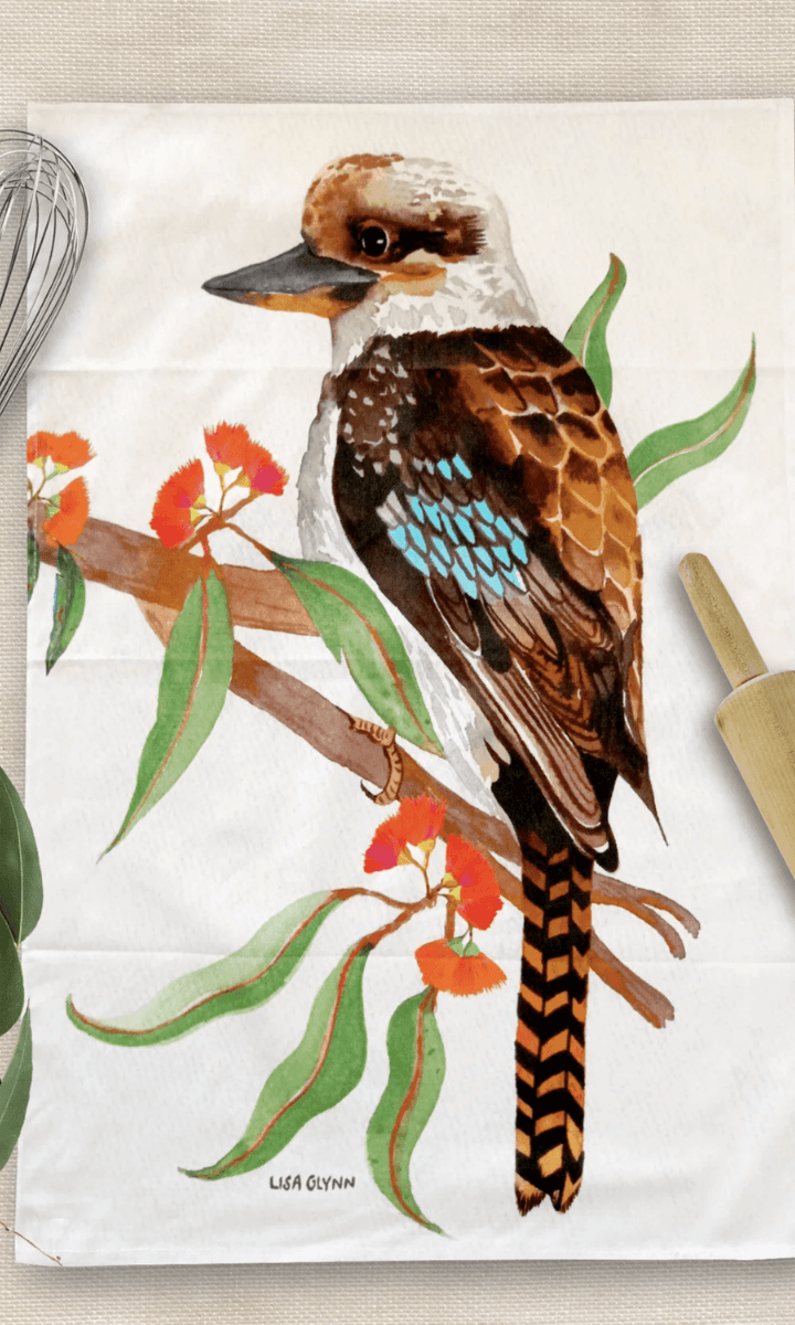 Kookaburra Tea Towel 100% Cotton Designed in Australia.