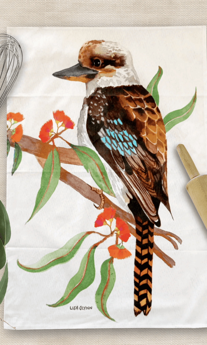 Kookaburra Tea Towel 100% Cotton Designed in Australia.