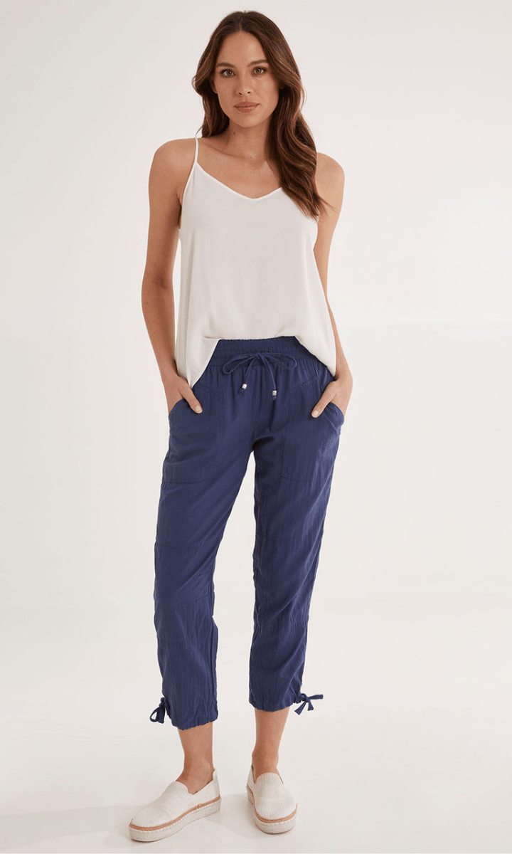 Lula Life Beach Pant Navy On Sale.