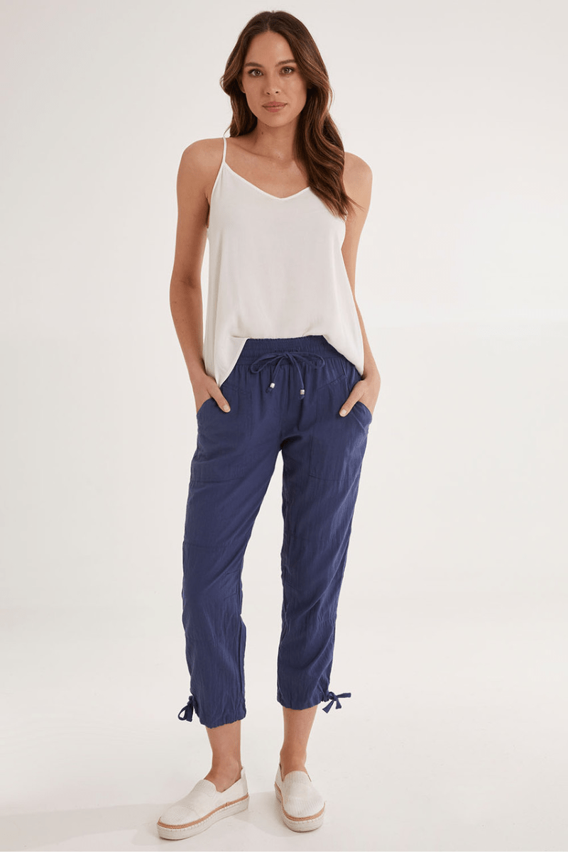 Lula Life Beach Pant Navy On Sale.