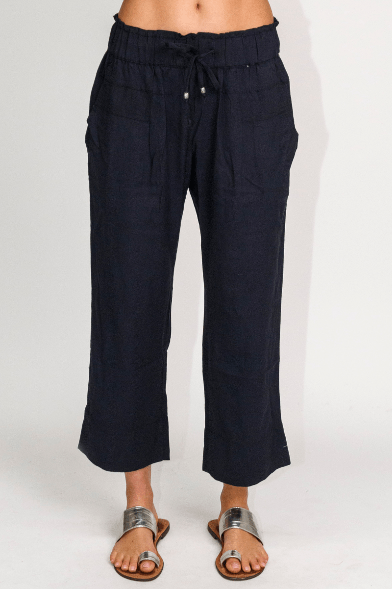 Lula Life Kona Navy Cropped Pant.