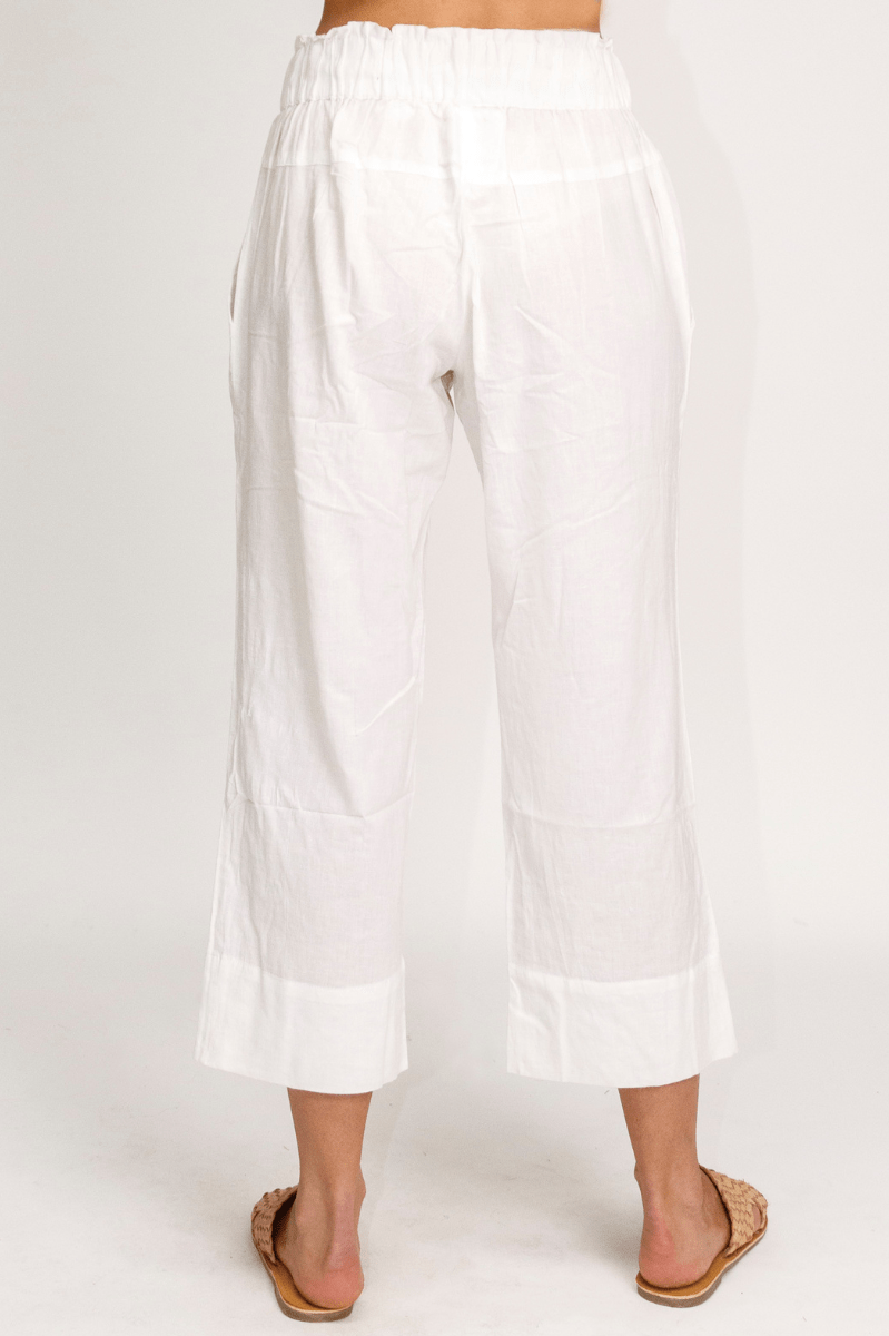 Lula Life Kona White Cropped Pant.
