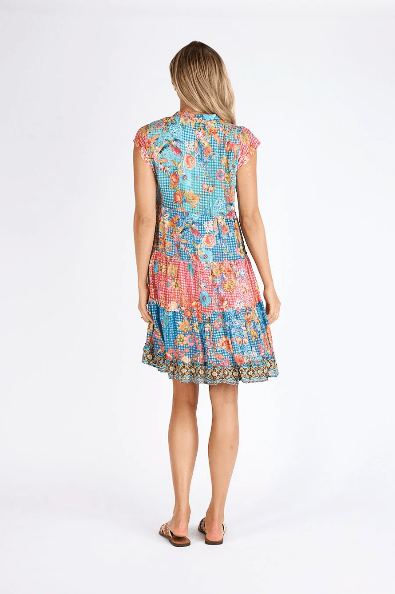 Lula Life Brooke Print Tiered Dress Multi - ON SALE.