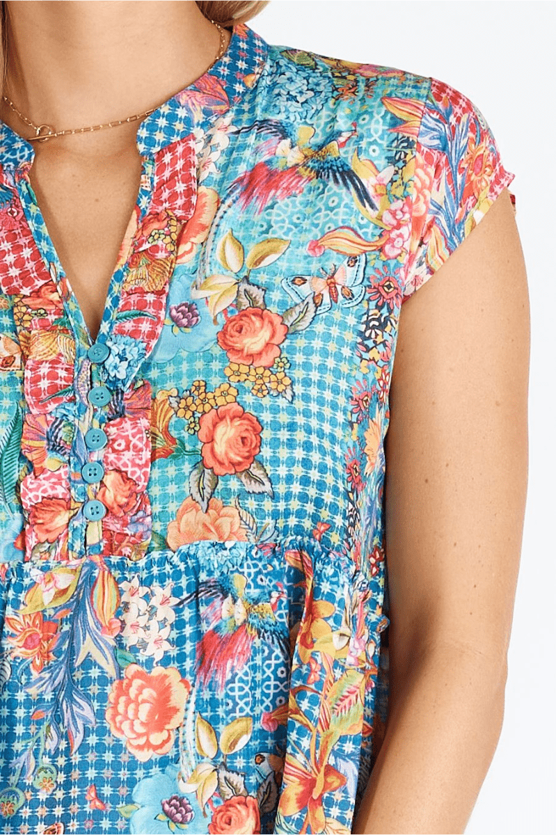 Lula Life Brooke Print Tiered Dress Multi - ON SALE.