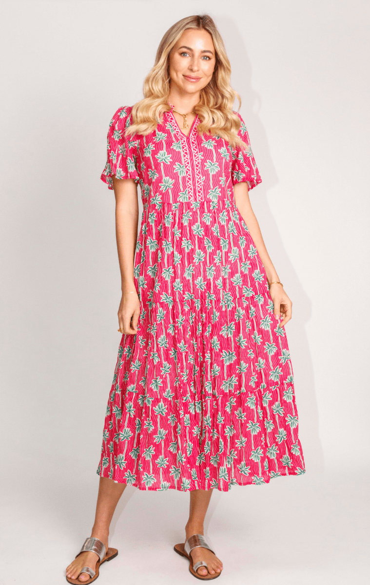 Lula Life Palm Cove Midi Dress Melon.