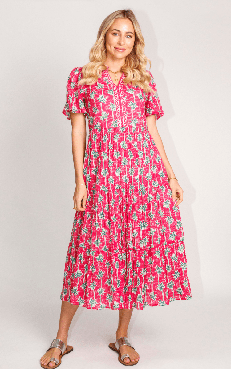 Lula Life Palm Cove Midi Dress Melon.