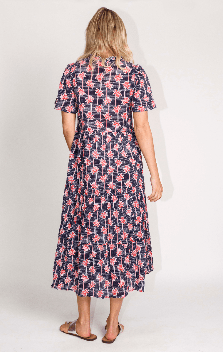 Lula Life Palm Cove Midi Dress Navy.