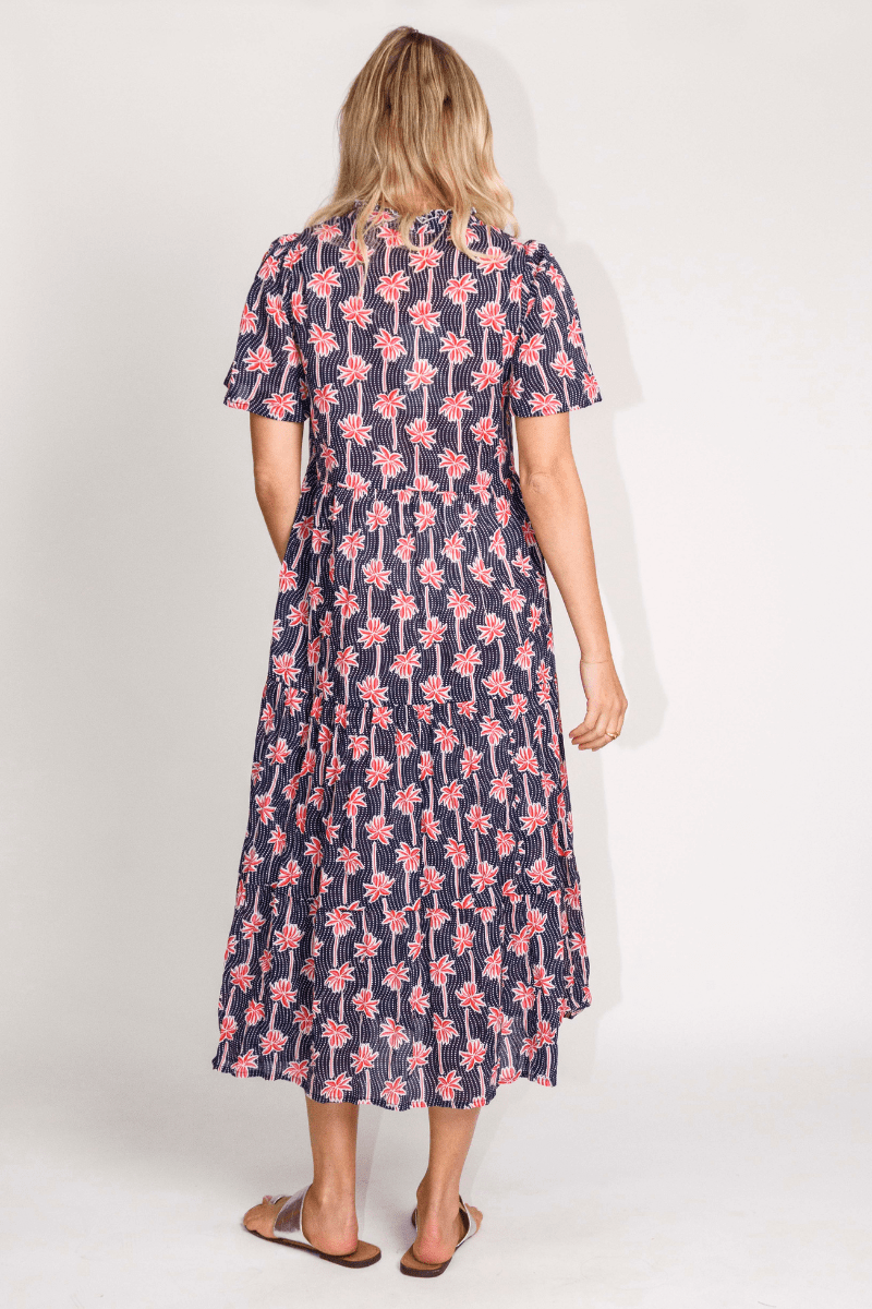Lula Life Palm Cove Midi Dress Navy.