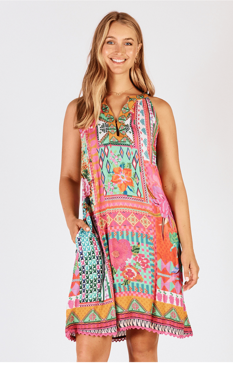 Lula Life Vivone Sundress Melon.