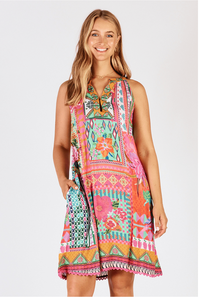 Lula Life Vivone Sundress Melon.