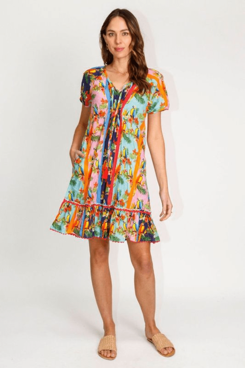 Lula Life Yepoon Shirred Dress Multi.
