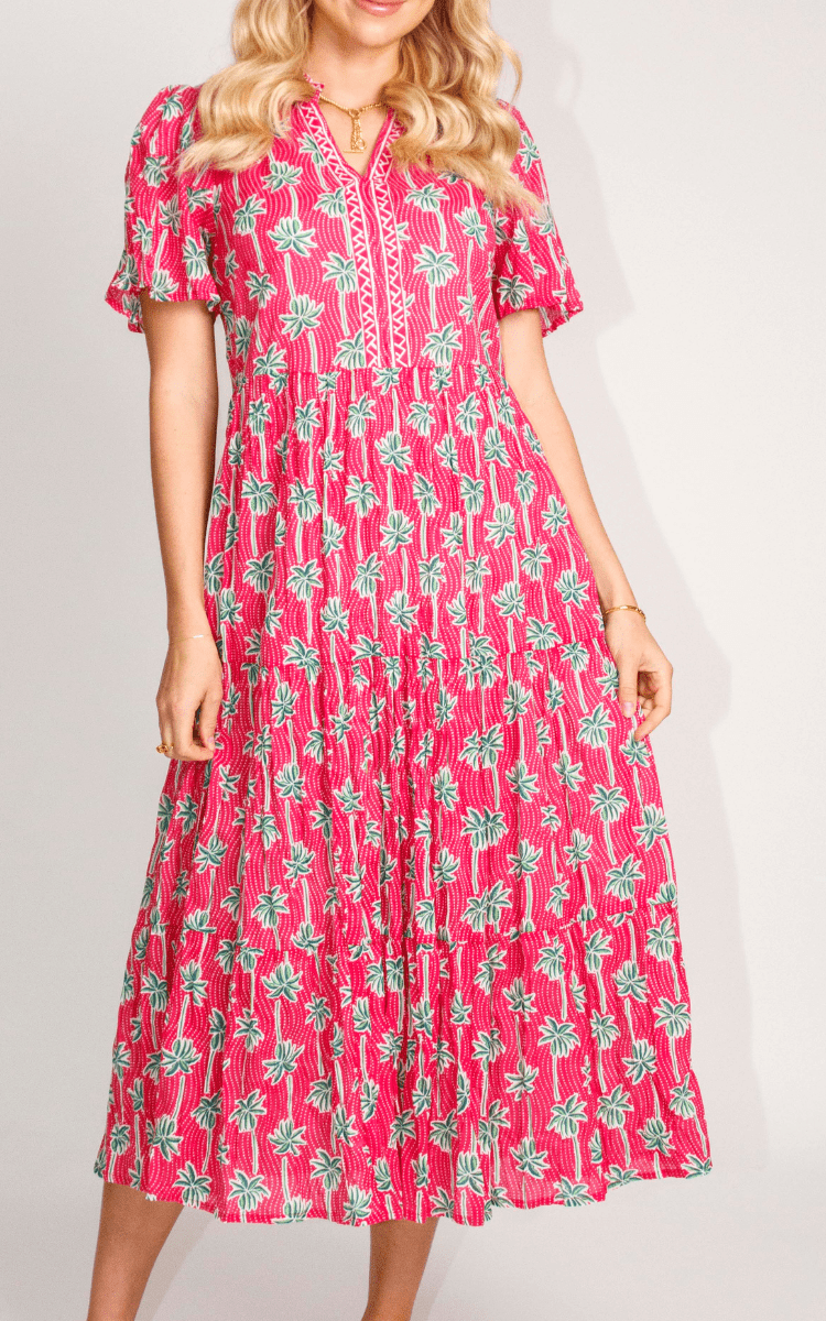 Lula Life Palm Cove Midi Dress Melon.