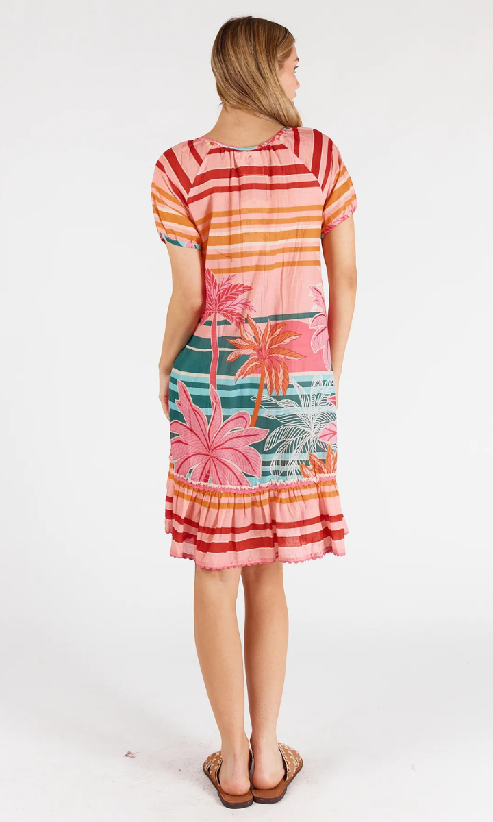Lula Life Isla Shirred Dress - Sunset.