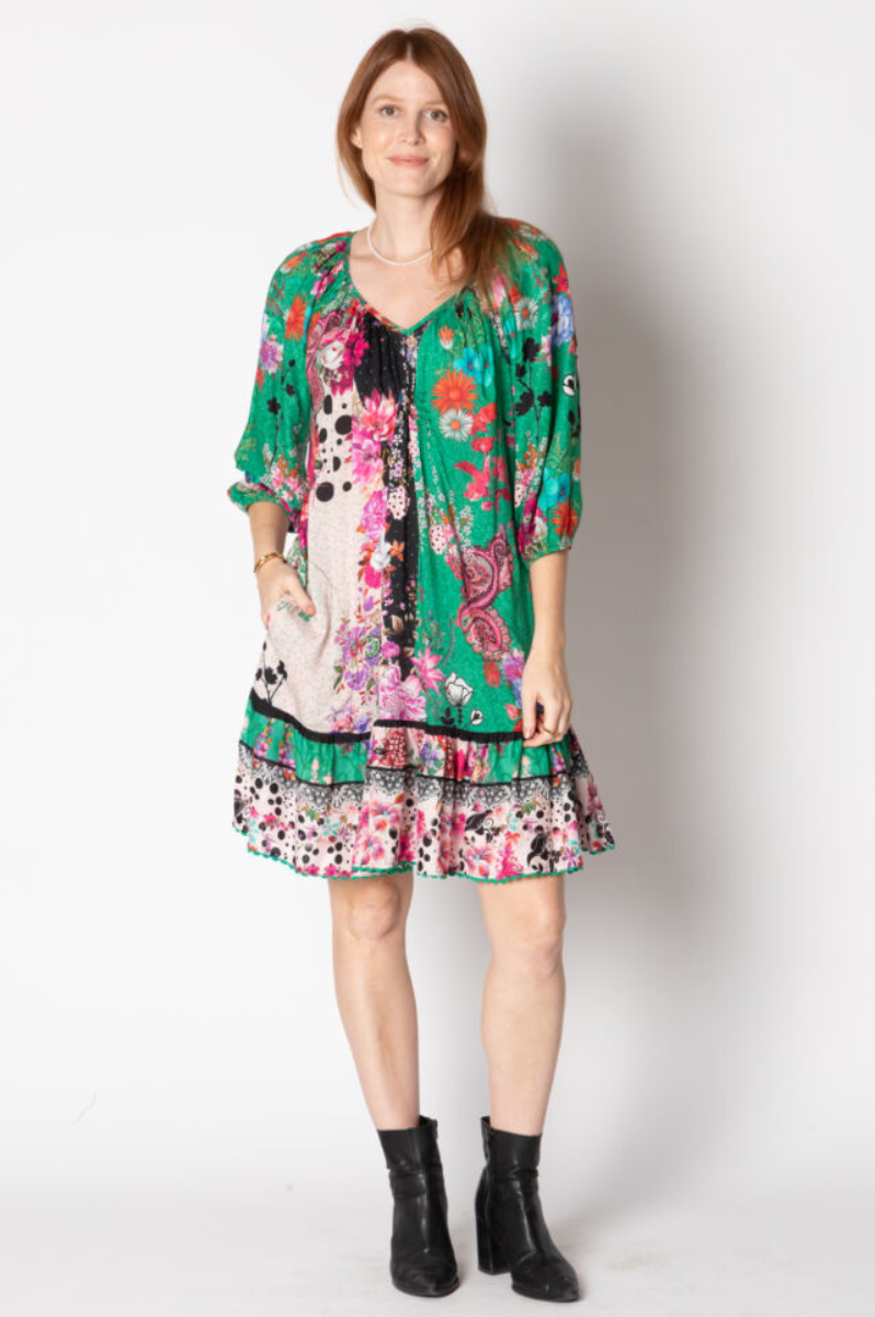 Lula Life Jacinta Shirred Dress - Sea.