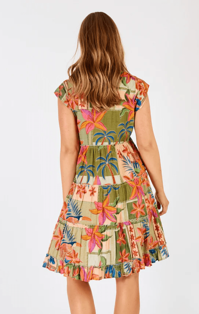 Lula Life Jemma Tiered Dress Olive.