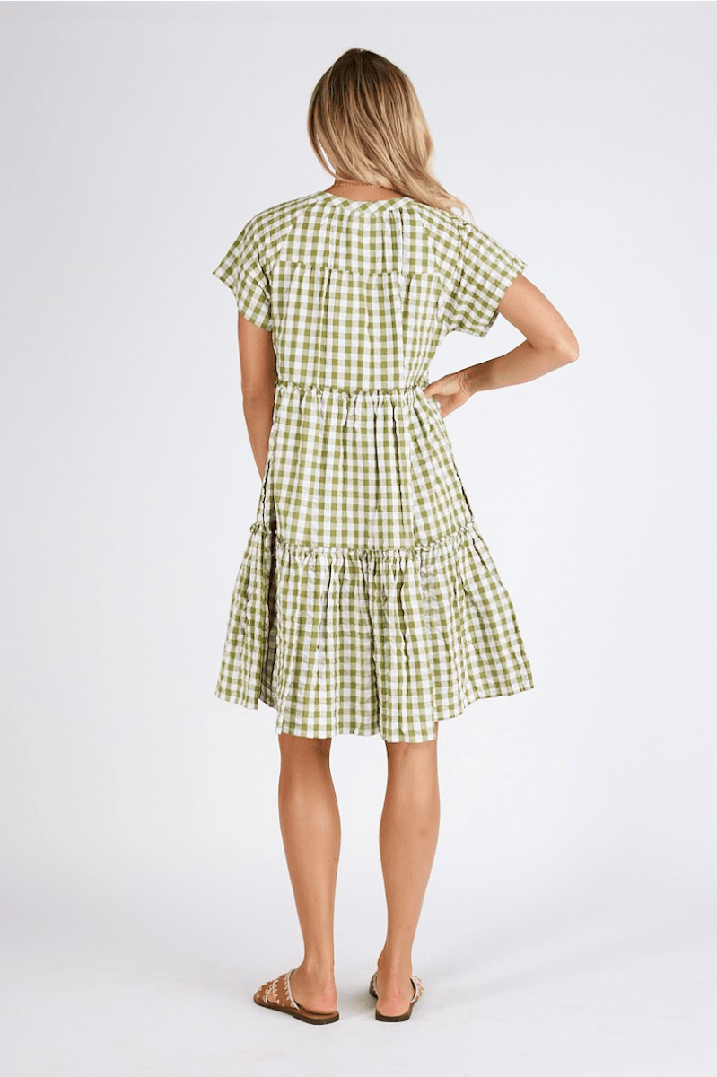 Lula Life Mayer Tiered Dress Olive.