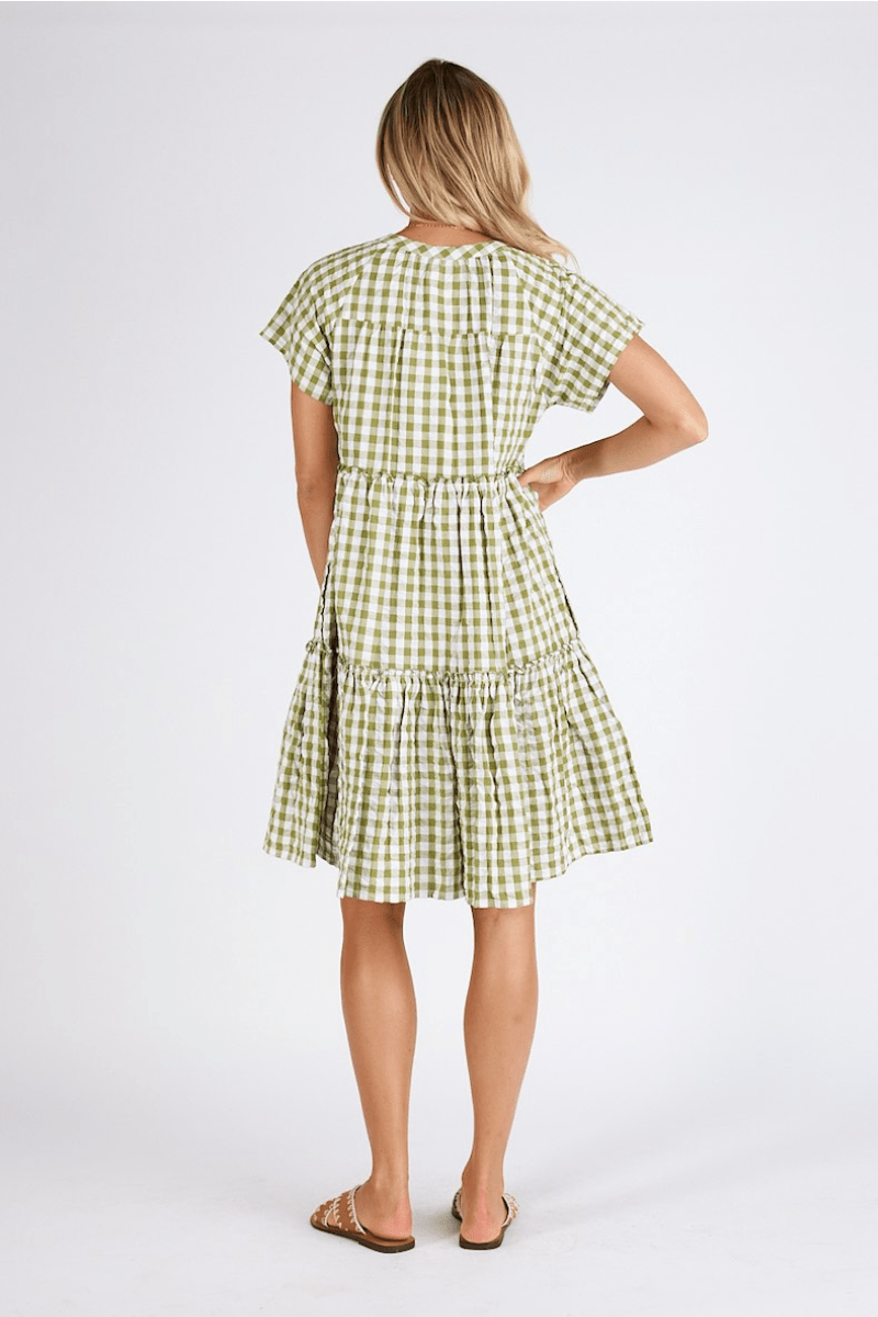 Lula Life Mayer Tiered Dress Olive.