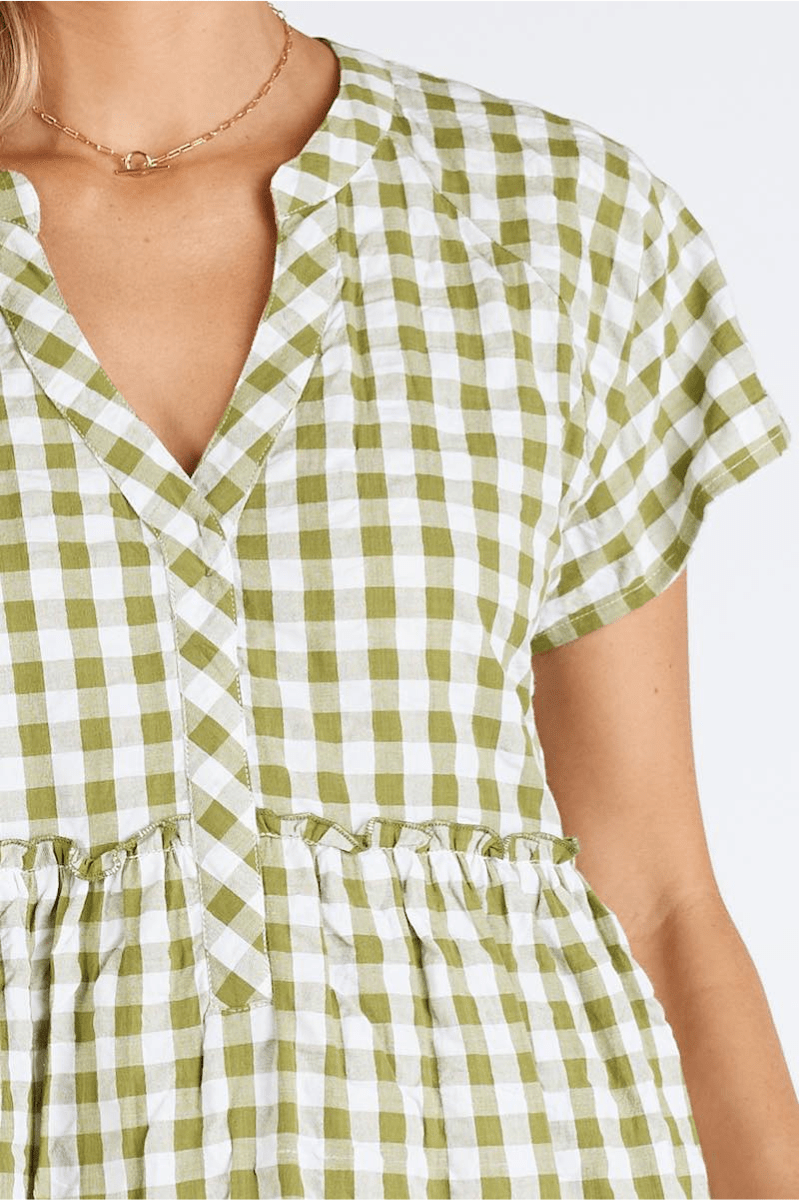 Lula Life Mayer Tiered Dress Olive.