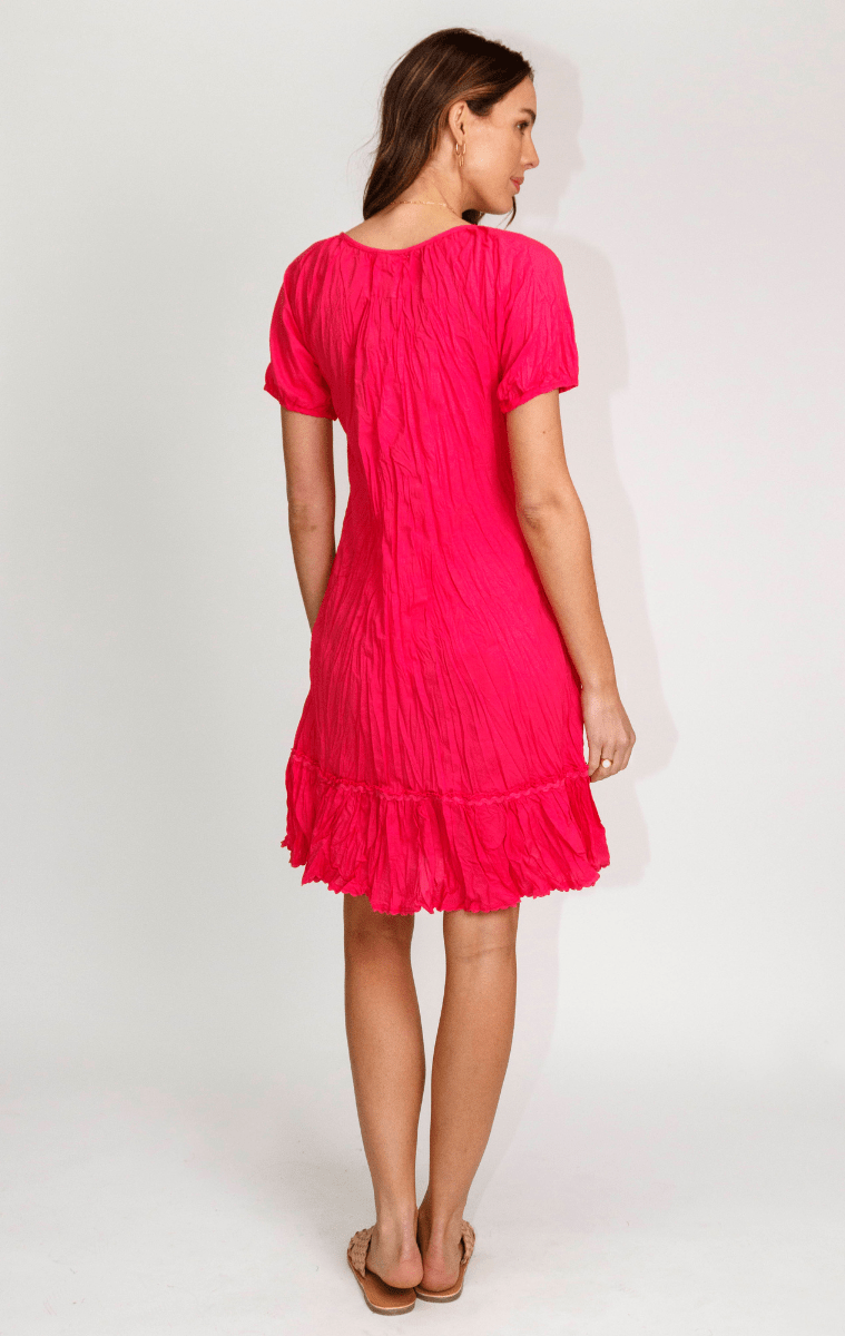 Lula Life MimI Shirred Dress Melon.