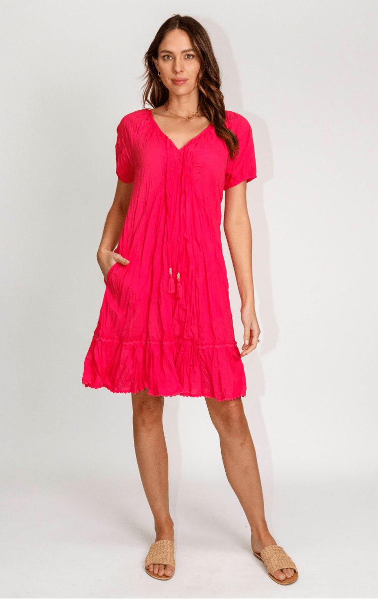 Lula Life MimI Shirred Dress Melon.