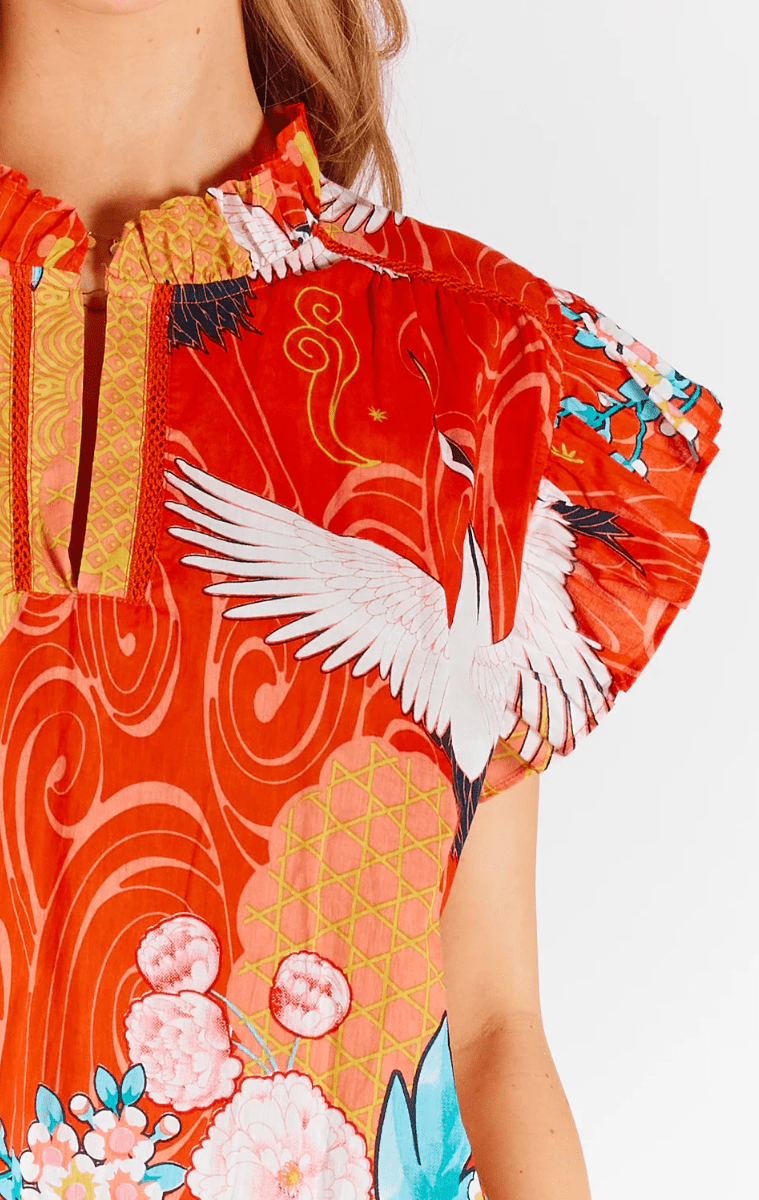 Lula Life Mitzuki Ruffle Dress- Red.