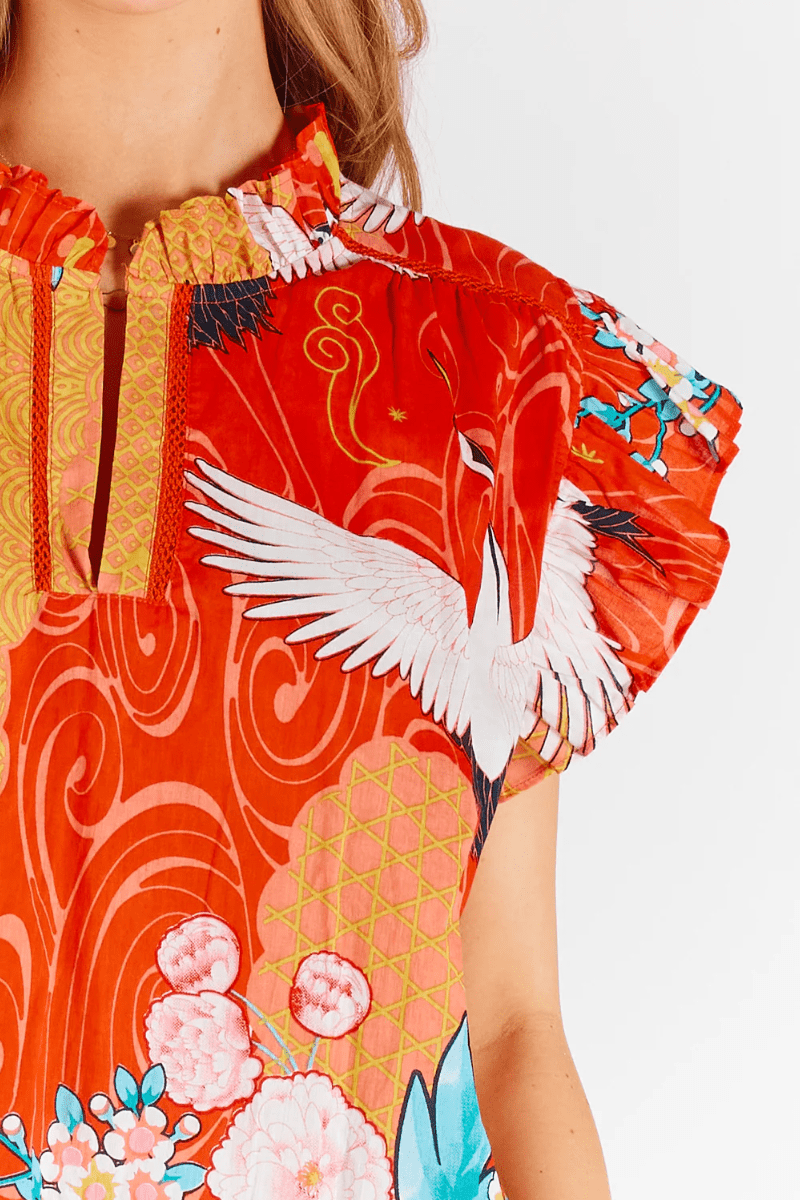 Lula Life Mitzuki Ruffle Dress- Red.