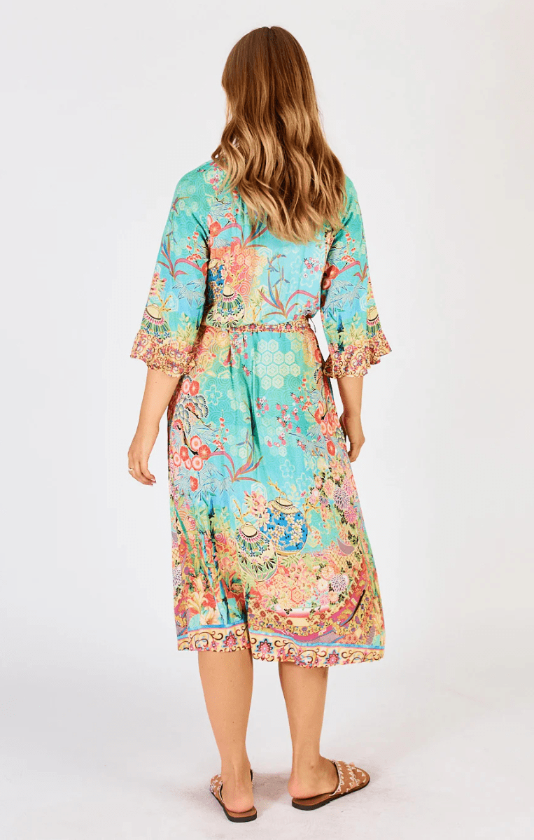 Lula Life Sybil Midi Dress Lagoon.