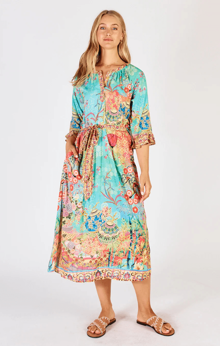 Lula Life Sybil Midi Dress Lagoon.
