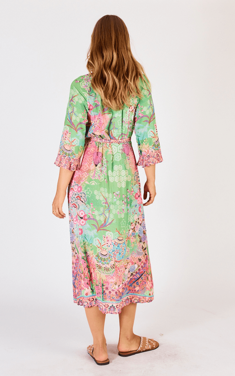 Lula Life Sybil Midi Dress Lime.