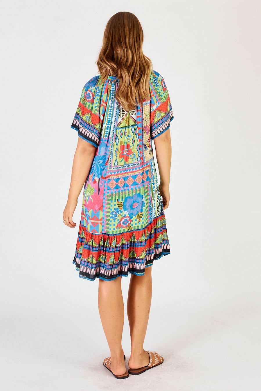 Lula Life Vivone Shirred Dress Lime.