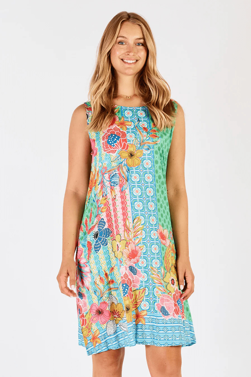 Lula Life Miranda Swing Dress Sea.