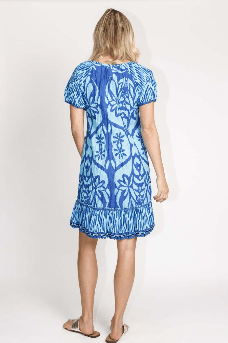 Lula Life Sorrento Shirred Dress Ocean.