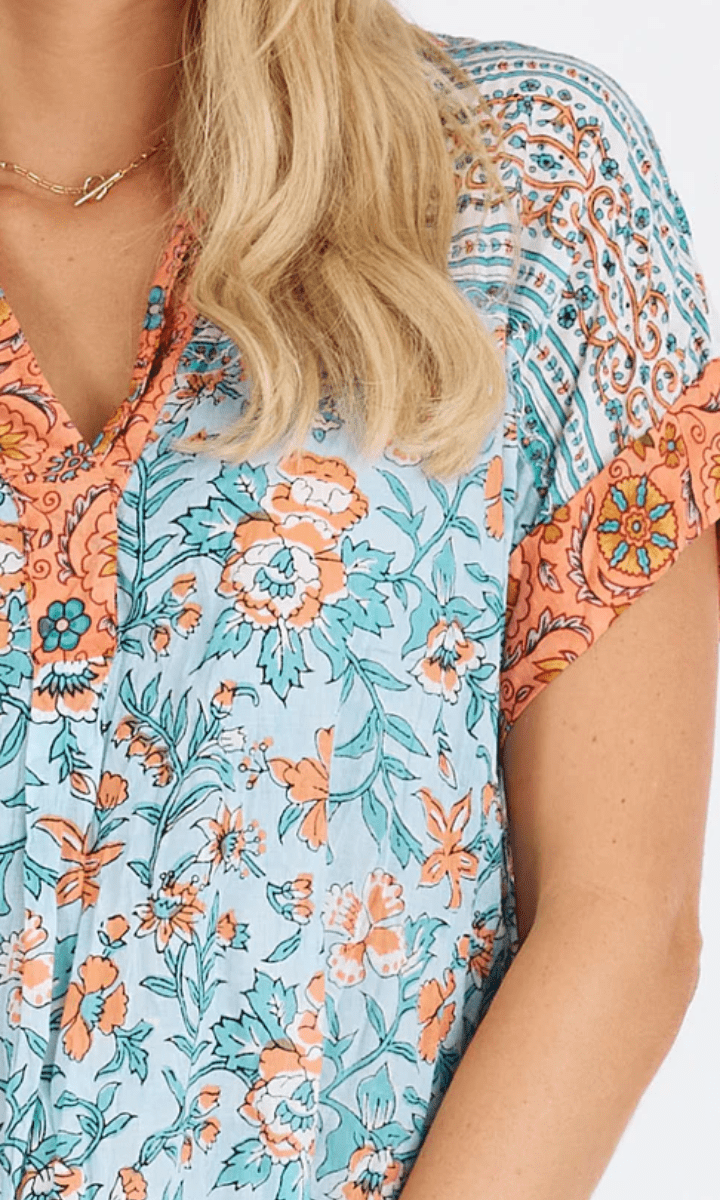 Lula Life Barney Short Sleeve Shirt Top.