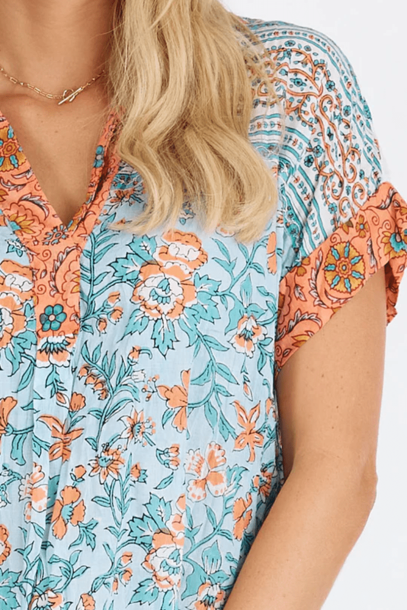 Lula Life Barney Short Sleeve Shirt Top.